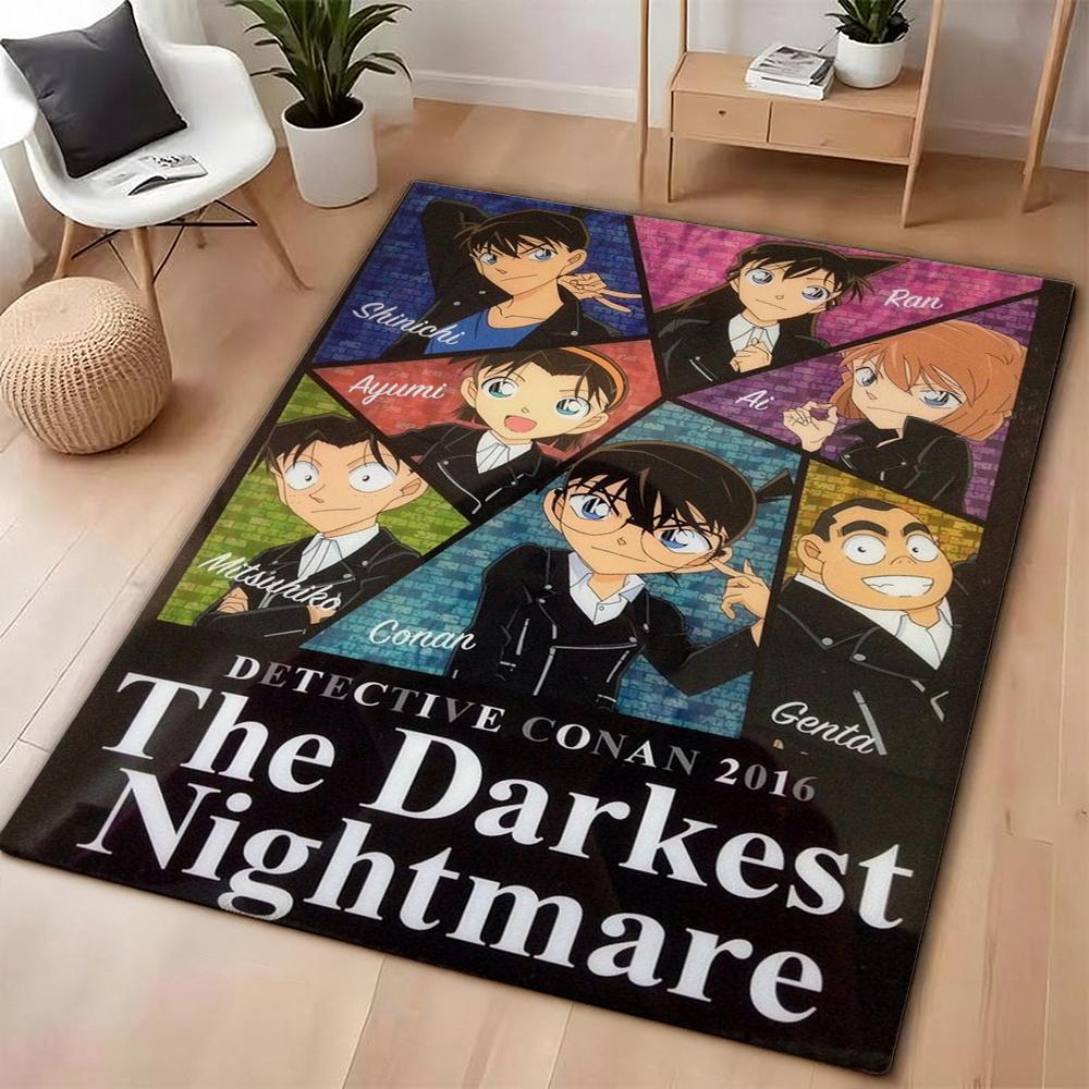 Detective Conan Night Mystery Printed Rug Soft Nonslip Carpet For Gaming Room Computer Chair Home Decor Great Holiday Gift