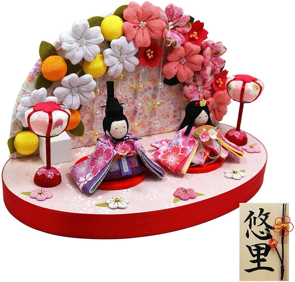Osaka Choseido Hina Compact Wooden Tag Included Chirimen Hina Pretty Stage Doll, Mini, Personalized, (Sent Separately), Doll, Mai-Ouka