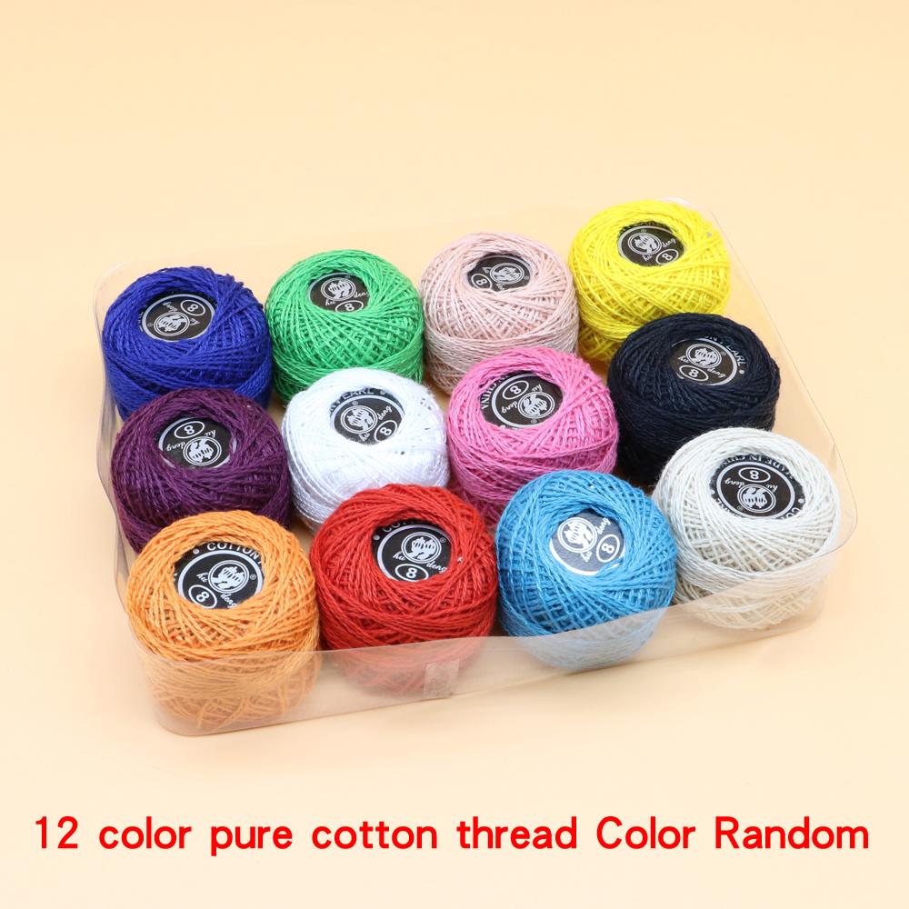 

1 коробка 12/16-цветных ниток для ремонта вышивки крестиком вручную, ниток для вязания крючком и кружевной вышивки