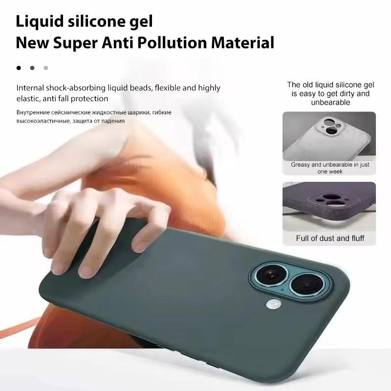 Silikondeksel av høy kvalitet for iPhone 7/8 SE 16E 17 Air 16 15 14 13 Pro Max Apple-deksel for iPhone 15 16 Plus 13 11 12 14 15 16 Pro Max deksler