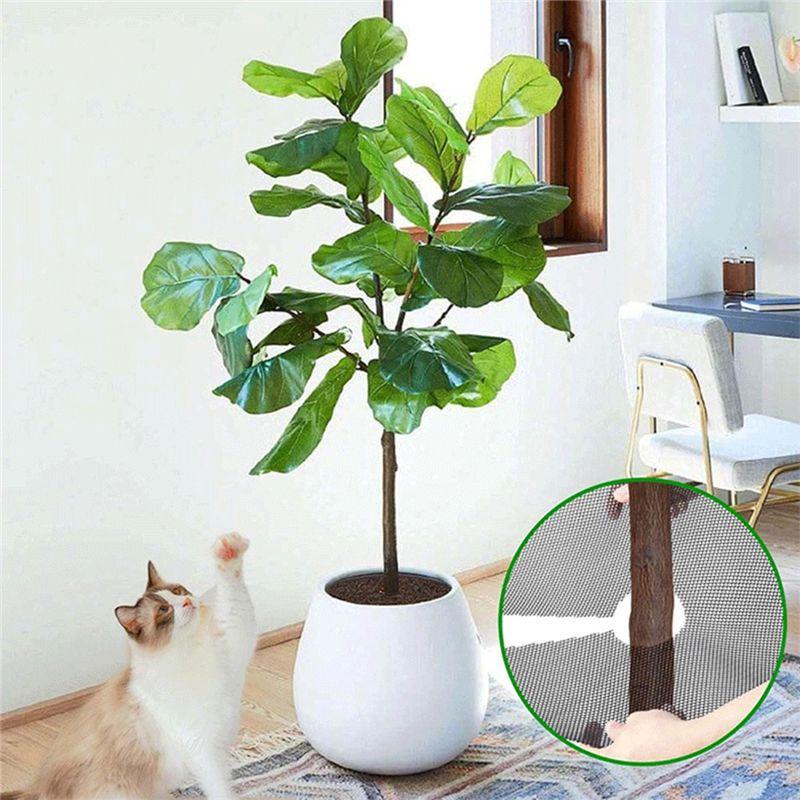 M-Modern-Plant Pot Grid Soil Protector Covers Cat Digging Prevention Flower Pot Grid With Stakes Cuttable Flower Pot Grid
