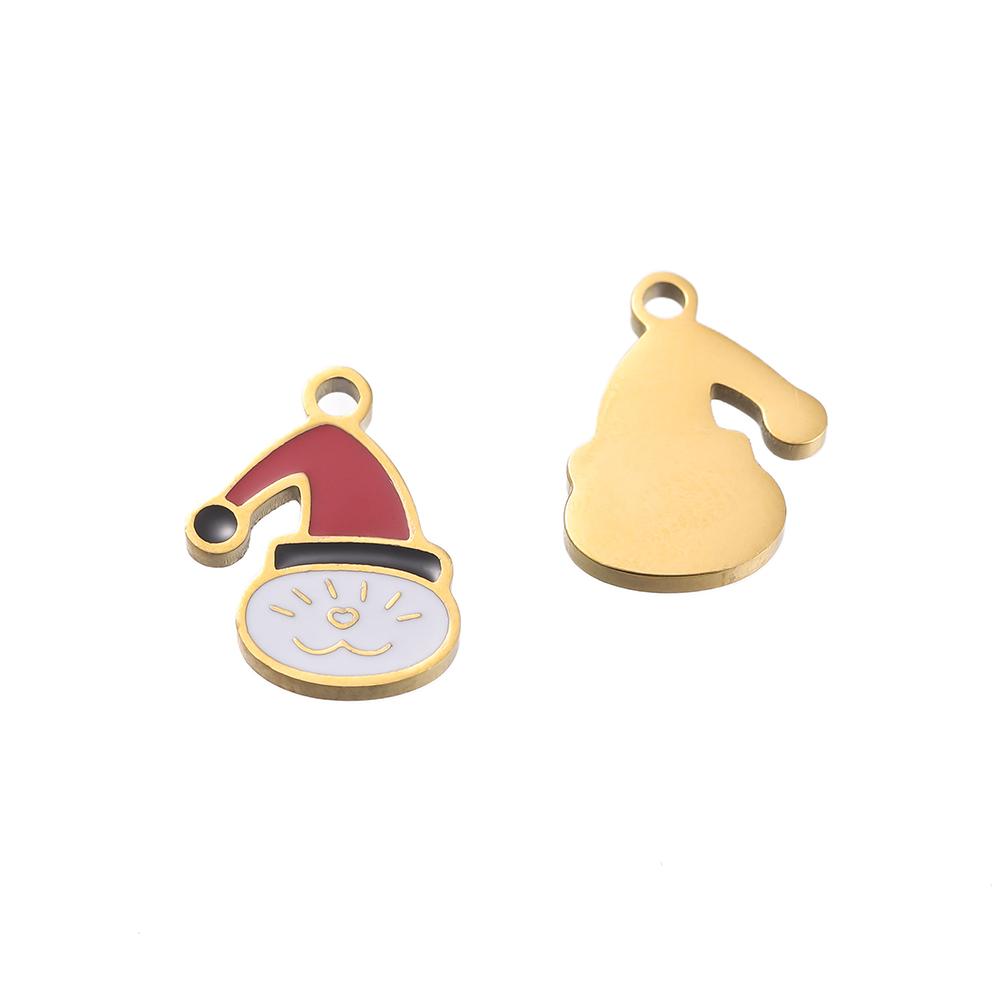 1pcs Stainless Steel Cartoon Halloween Enamel Charms Pumpkin Skeleton Ghost Bat Cat Pendants for DIY Jewelry Making Accessories