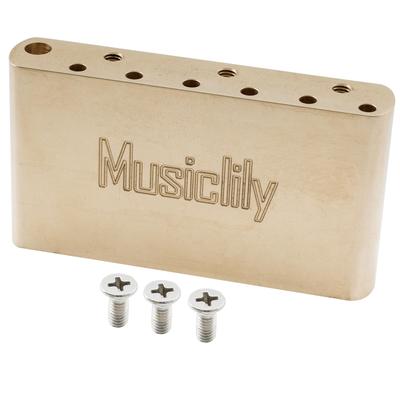 Musiclily Ultra Brass 42mm Tremolo Block with 11.3mm String Pitch, USA/Mexico, for Fender Vintage Stratocaster Classic Series Electric Guitars