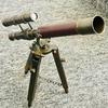 Antique Brass Double Barrel Nautical Telescope with Metal Tripod Stand Gift Home Decor