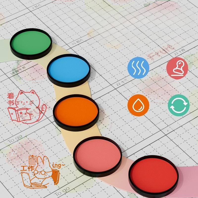 Colorful Ink Pad Bright Colors Not Easy Smudge Easy Clean for DIY Handbook Decoration Children's Finger Painting