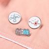 English Contemporary Omg Chest Pin Couples Style Geometric Metal Badge Scarf Accessory