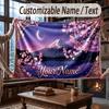 Floral Garden Theme Throw Blanket Custom Name Text Personalized Blanket Soft Cozy Blanket for Home Sofa Bed