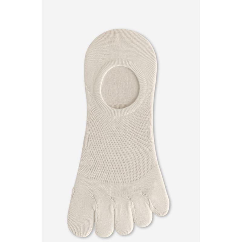Women's Spring and Summer Thin Mesh Boat Socks, Antibacterial and Anti-infection Five-finger Socks, Boneless Invisible Cotton Socks