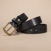 Hot First Layer Cowhide Men's Belt Scalper Leather Belt Classic Men's Versatile Pin Buckle Belt