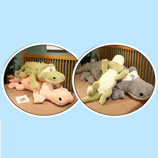 Giant Plush Crocodile Toy 120/150/200cm Extra Long Crocodile Pillow Fluffy Soft Stuffed Animal Large Huggable Body Pillow for Kids Adults