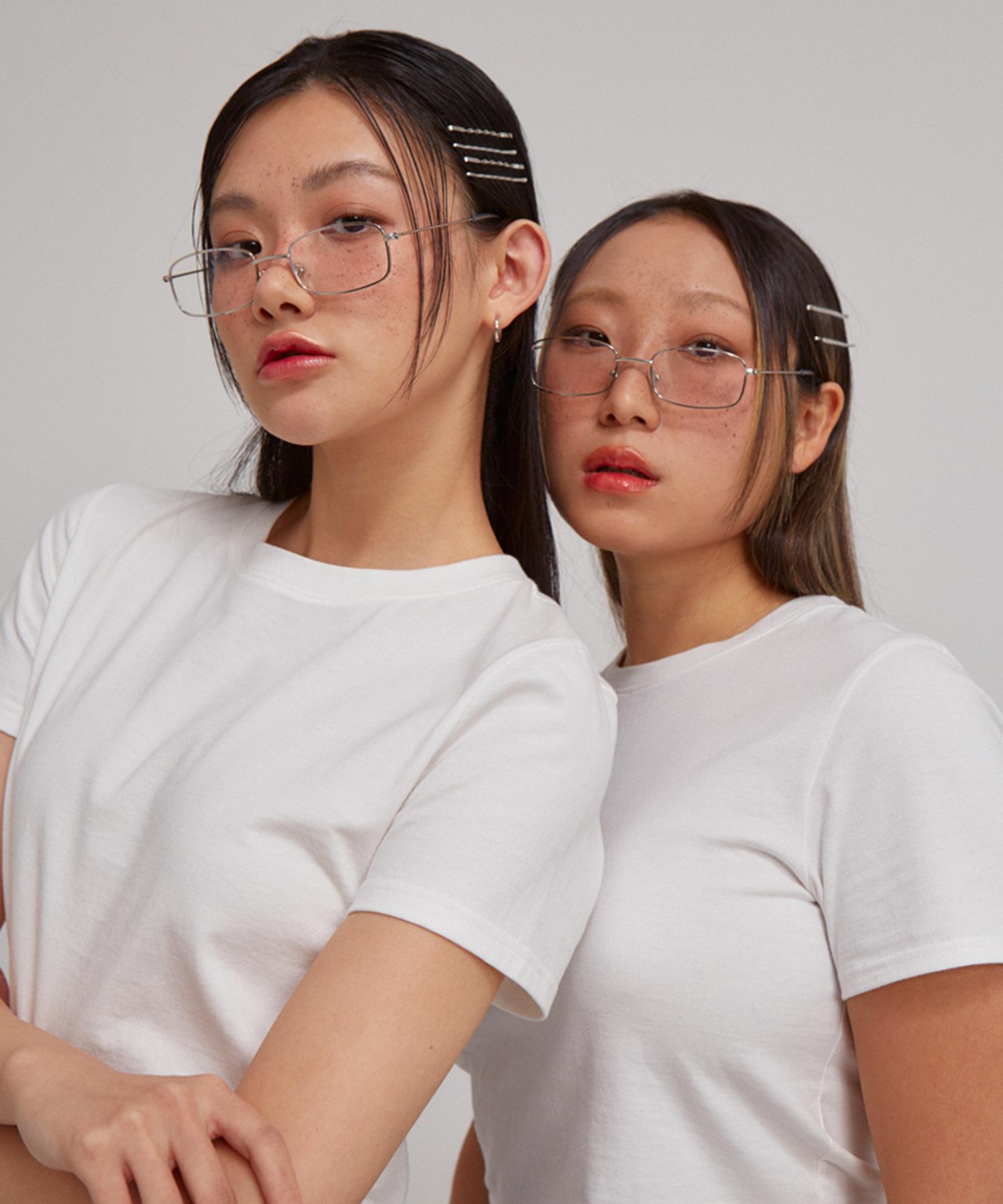 Salon De Yon Basic Short Sleeve Crop T_ White L