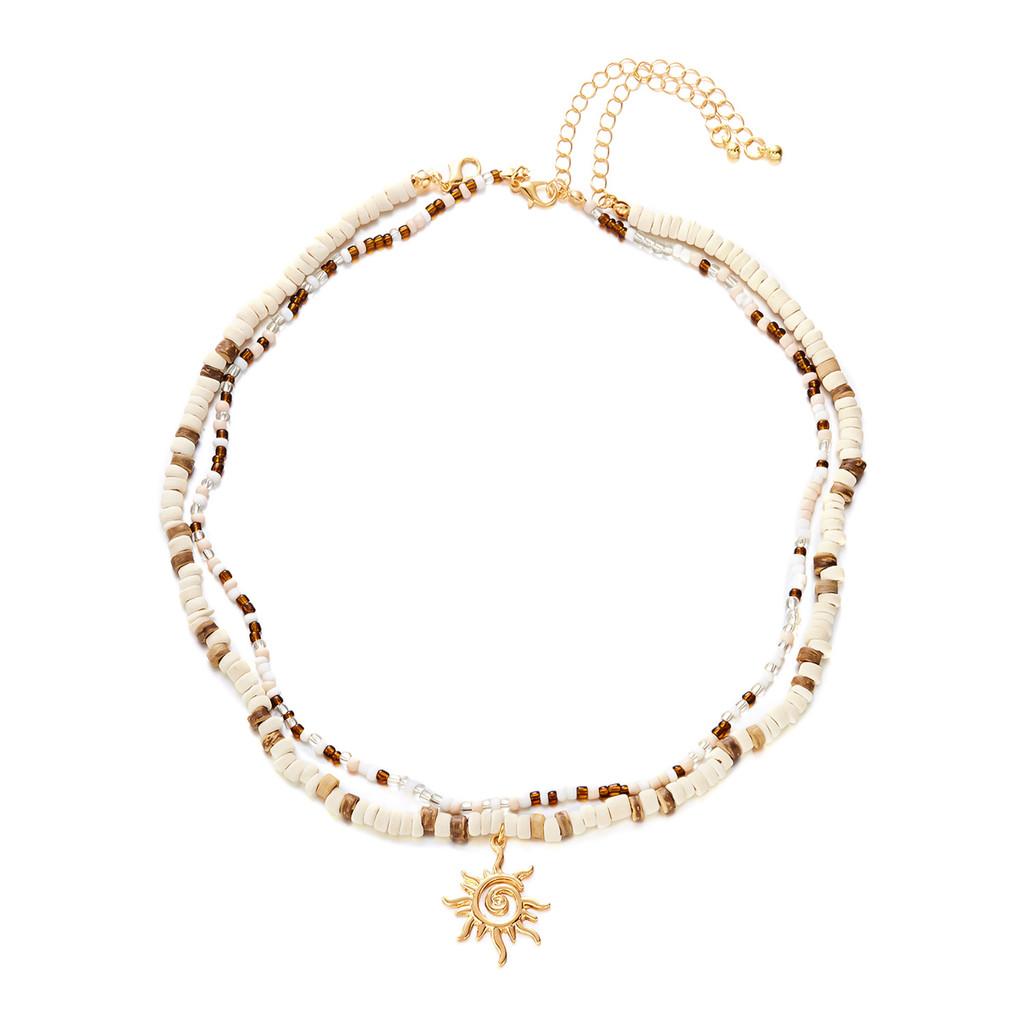 Beach Style Starfish Shell Pendant Necklace For Women With Geometric Alloy Charm