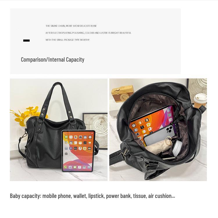 Women's 2025 Large Capacity Spring/Summer Handbag - Korean-Style Fashionable Shoulder & Crossbody Bag for Middle-Aged Moms