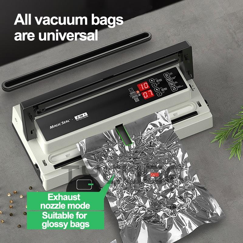 

MAGIC SEAL MS4005Пищевая вакуумная упаковщица Машина для сухой/влажной вакуумной упаковки Упаковочная машина для сохранения свежести пластиковых пакетов Упаковщик для домашнего хозяйства EU Plug&220V