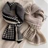 Fashion versatile double-sided thousand bird grid knitted scarf student couple warm scarf autumn and winter small shawl winter warm