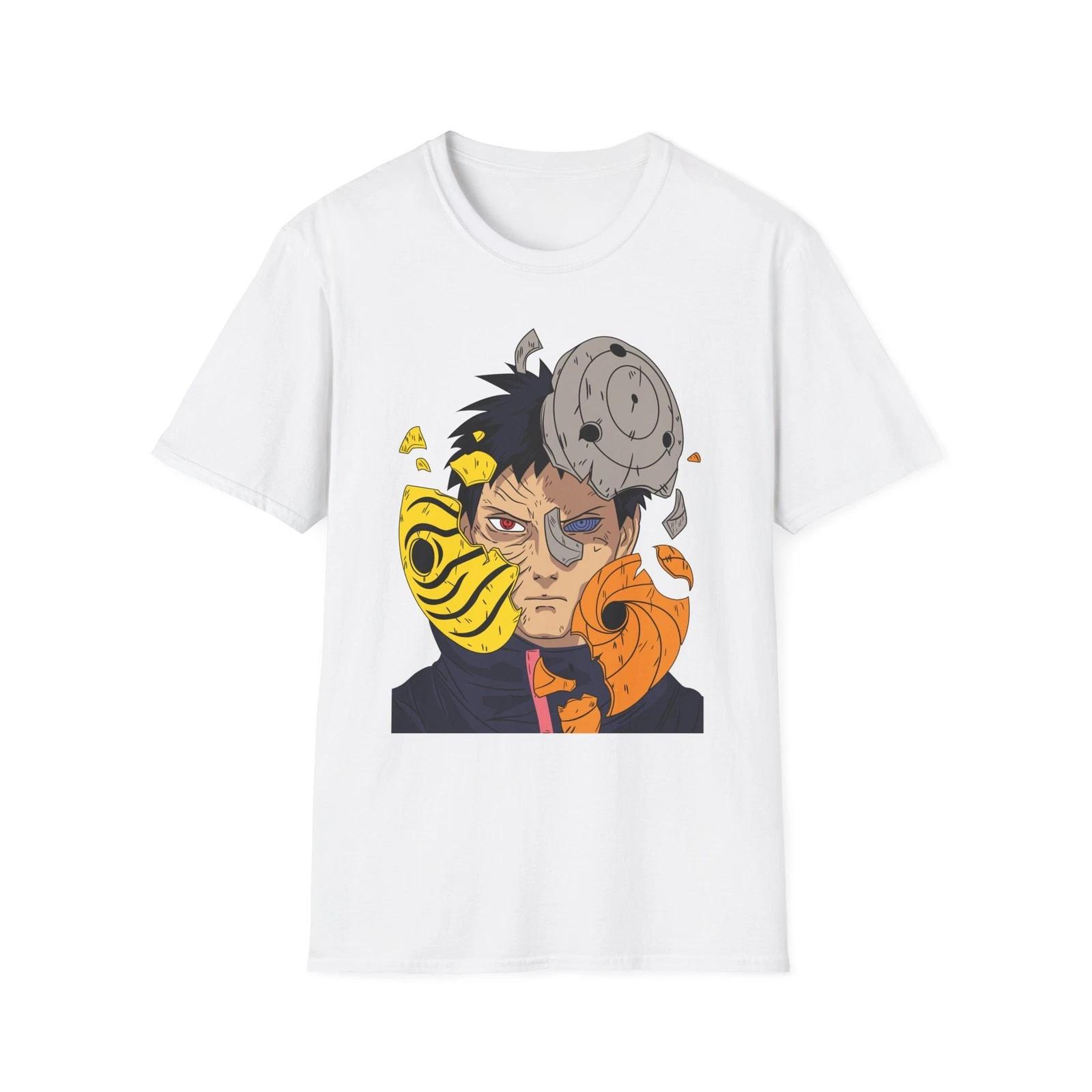Masked Villain Face Split T-Shirt | Anime Character Illustration 130
