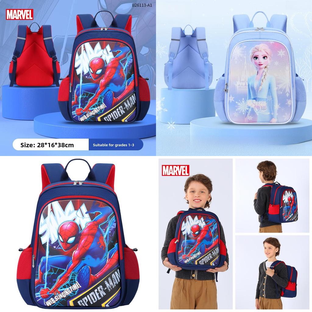 Spider Man Blue Kids Backpack With Waterproof Breathable Material For School And Night Safety