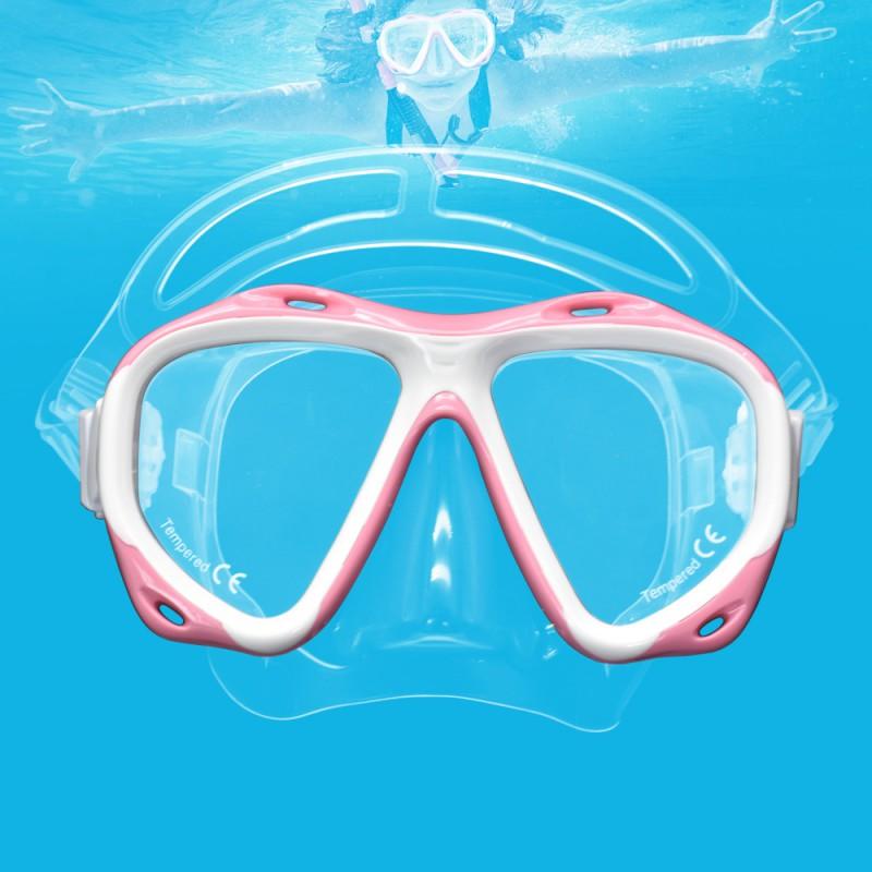 Kids Diving Mask Large View Silicone Snorkel Swimming Snorkeling