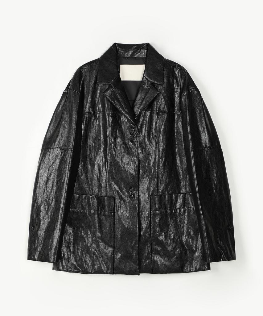 Ahwe Fake Leather Jacket_Black
