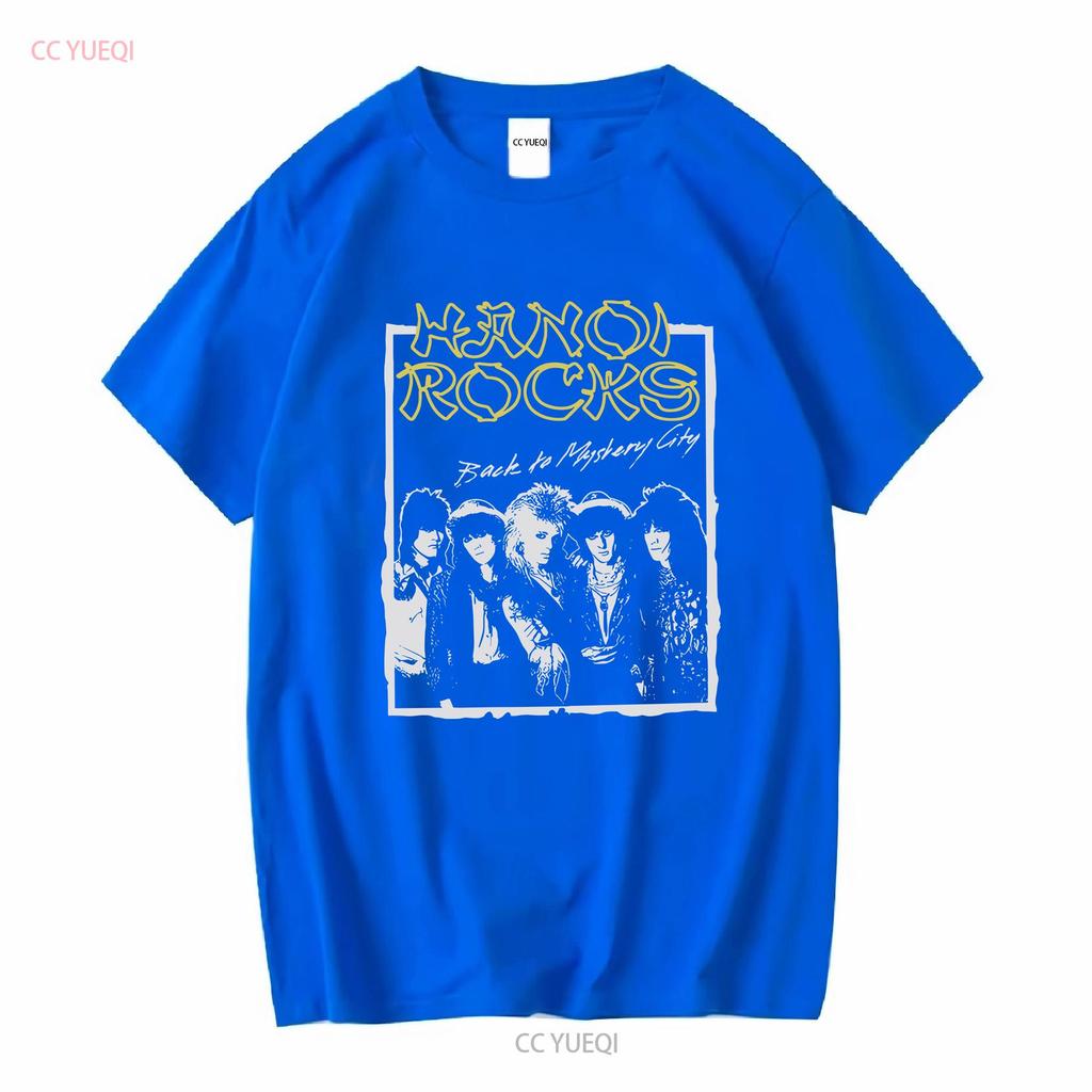 Hanoi Rocks Back To Mystery City Mens T Shirt Long or Short Sleeves Vintage Washed Graphic Breathable Soft