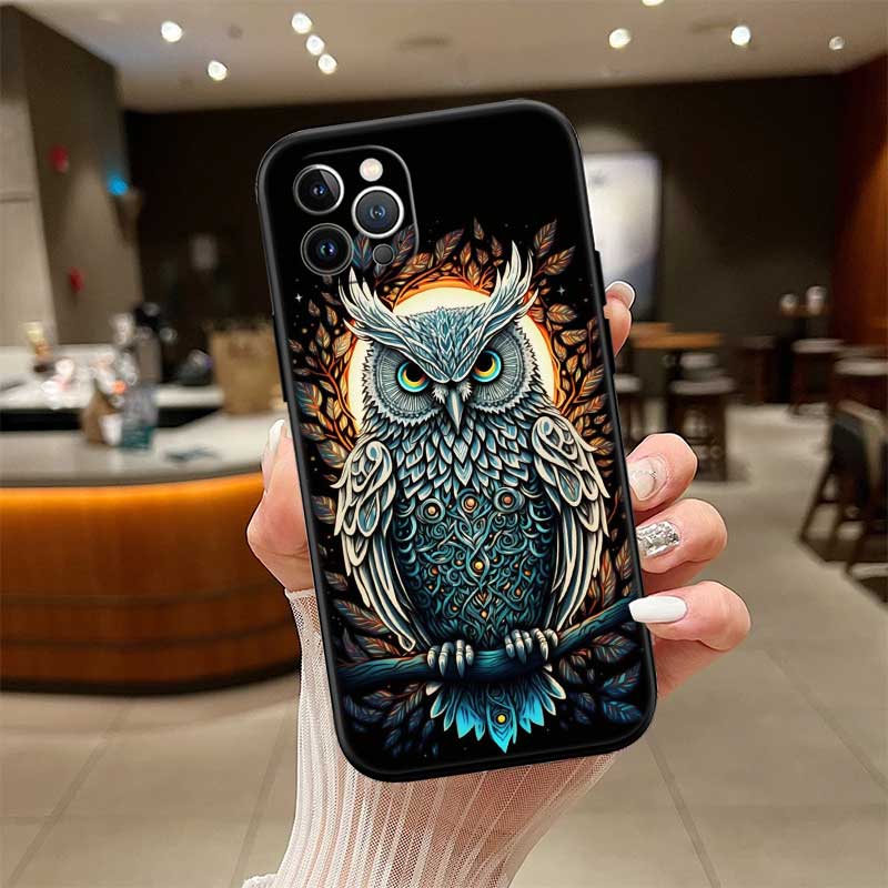 RE16 Cartoon Art Owl New High-End Shell Phone Case for Xiaomi Poco C40 C50 C51 C55 C65 C71 C75 F3 F5 F6 F7 M2 M3 Pro Ultra