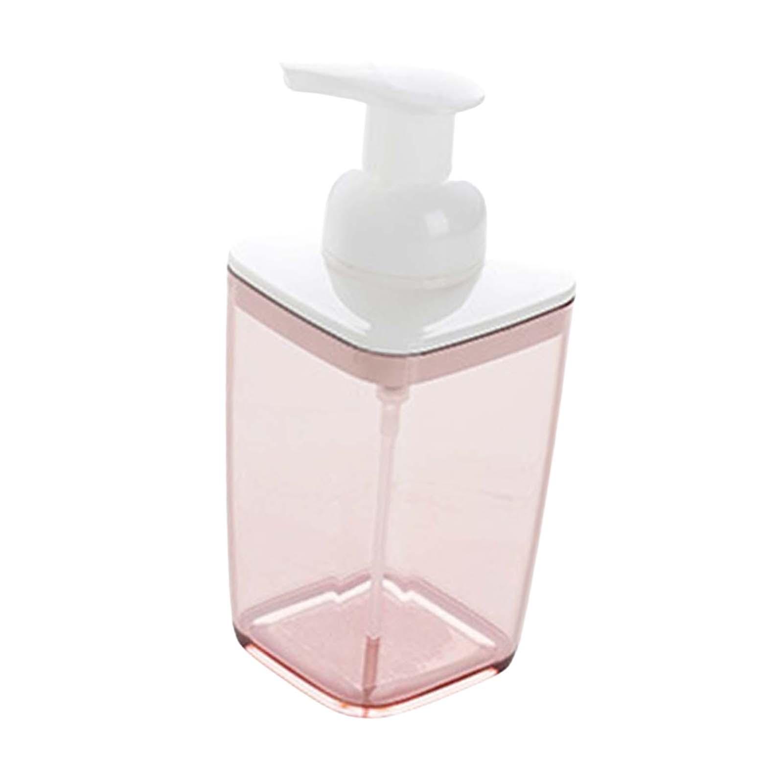 

Refillable Foaming Soap Dispenser Pump Bottle Transparent Press Rich Lather Container for Bathroom Kitchen Sink Hand Wash Liquid рожевий