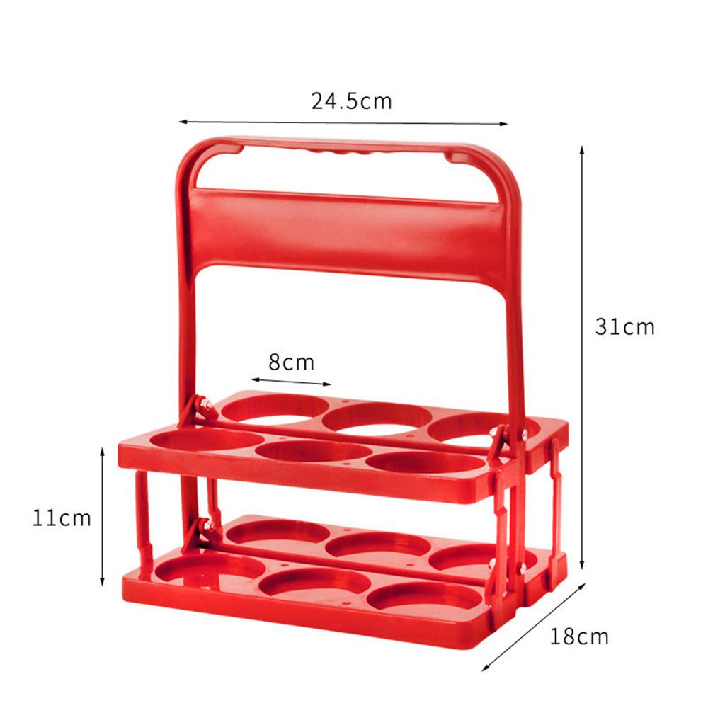 Vintage Plastik Milchsaftflaschenhalter 6 Löcher Faltbar Picknick Bier Getränke Träger Dekor Party Bar Likör Wein Aufbewahrungsregal