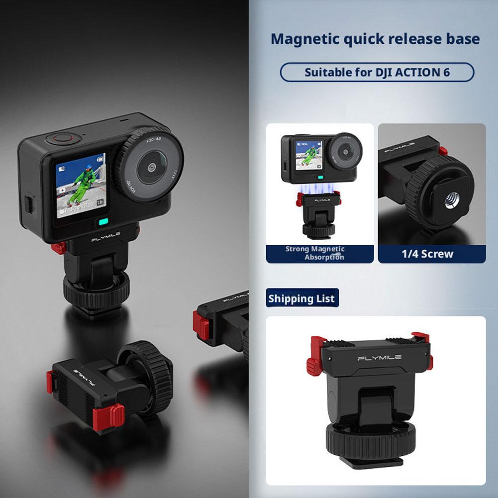 Magnetic Quick Release Base For DJI OSMO ACTION 6/Osmo Nano 1/4 Screw Cold Boot Expansion Bracket Camera Accessories