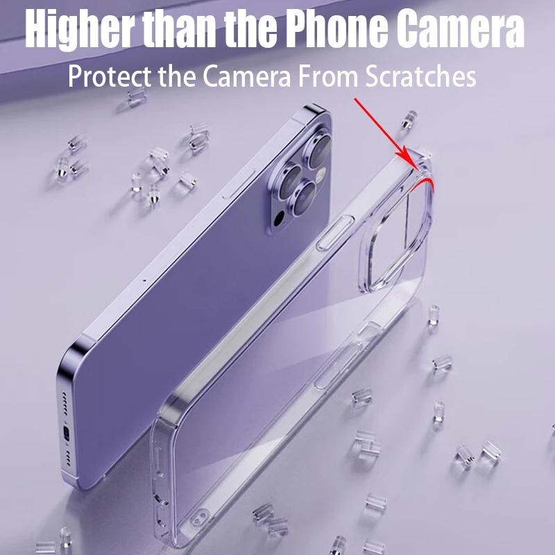 Luxury Clear Phone Case For iPhone 13 12 11 14 Pro Max X XR XS Max 7 6 6S 8 Plus Shockproof Soft Silicone Transparent Back Cover Shell