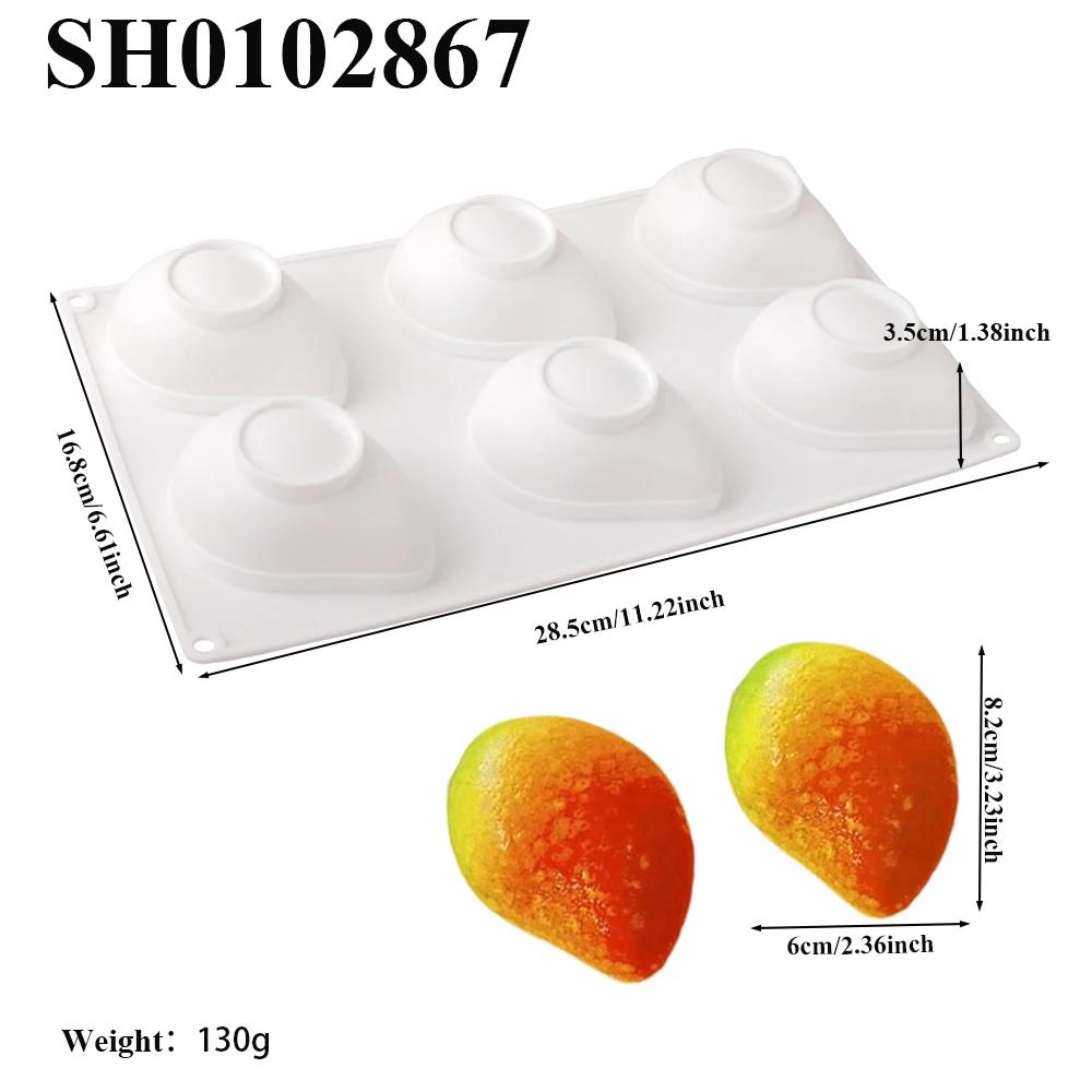 Stampo in Silicone per Torta Mousse al Mango a 6 Cavità Stampo per Dessert al Cioccolato a Forma di Frutta Stampo per Pasticceria Francese