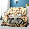 1PC Custom Name Elephants floral garden. Flannel blankets Patterns Throw Blanket All-Season Soft Gift for Couch, Bed, Camping gifts