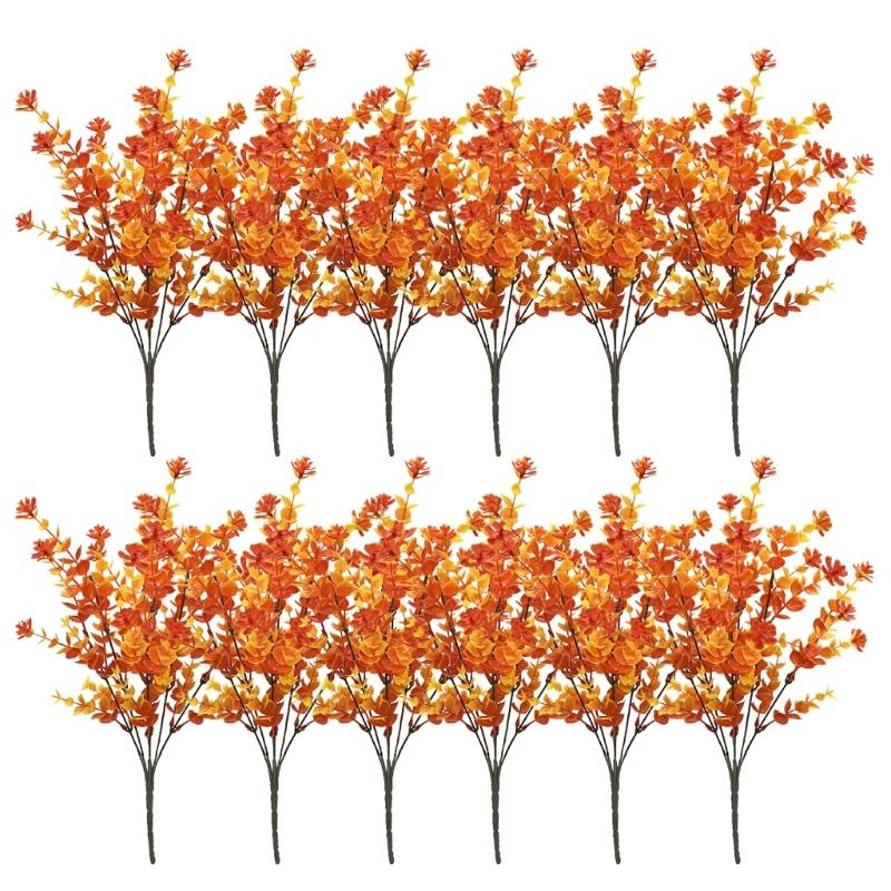 12Pcs Faux Eucalyptuses Leaves Stems for Home Decoration and Florals Arrangements Desk Centerpieces Party Supplies