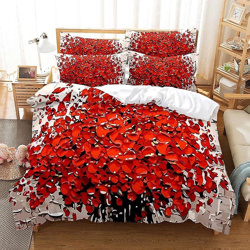 

Supply Bedding Sanded Three-Piece Set Custom Red Rose Printed Three-Piece Set Quilt Cover Sheets quilt cover 135 * 200 * 1 2pcs
