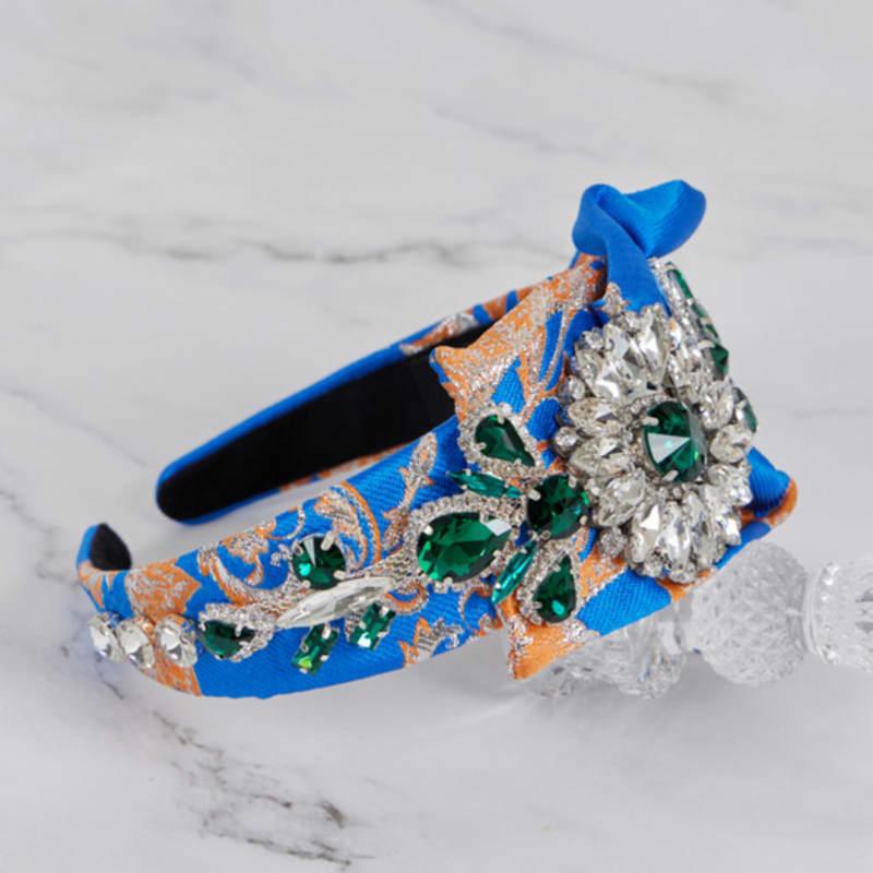 

ЛАЛА Жаккардовая Ювелирная Повязка для Волос Blue