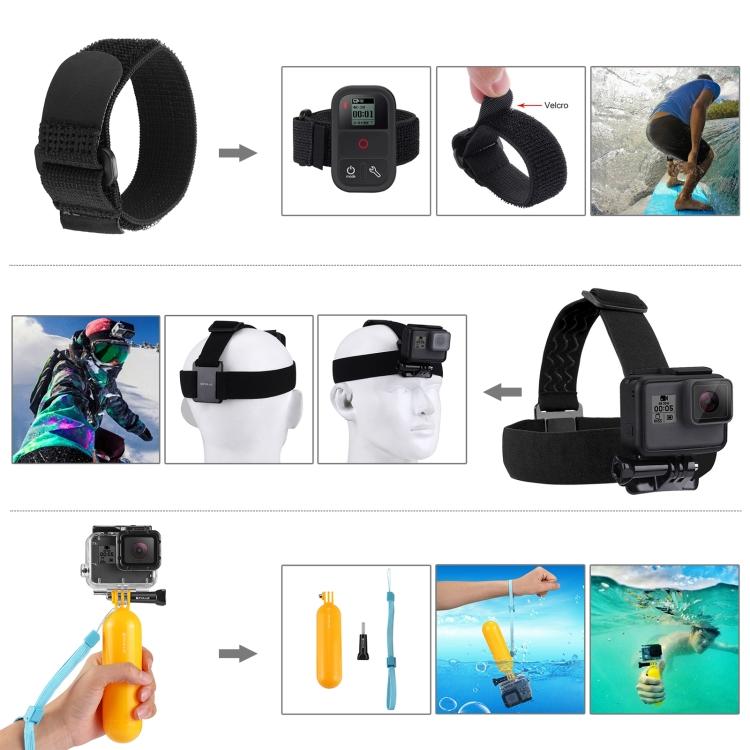 PULUZ 50 in 1 Accessories Total Ultimate Combo Kits with EVA Case  for GoPro, Insta360, DJI and Other Action Cameras