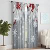 2Pcs Christmas Snowflake And Red Berry Print Polyester Material Window Curtains Rod Pocket Design For Easy Hanging Perfect For