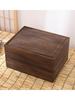 Solid Wood Tea Box with Sliding Lid and Mortise-Tenon Structure for Desktop Organization