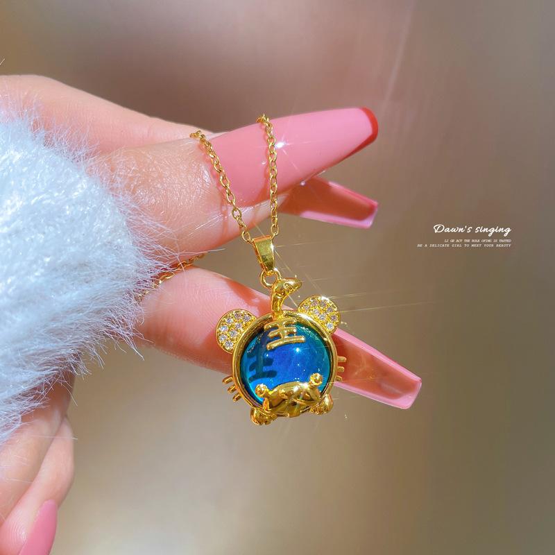 

Женское ожерелье с тигровым темпераментом, бриллиантовое ожерелье, женский циркониевый кулон, цепочка на ключицу, аксессуары