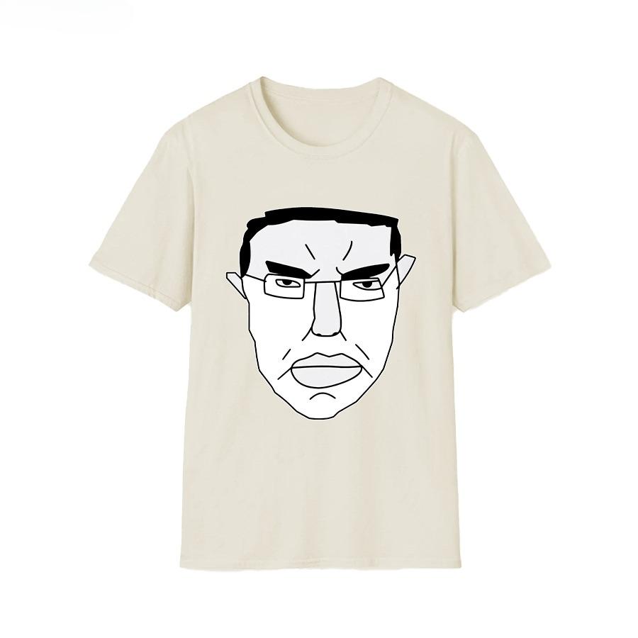 Abstract Style Portrait Trendy T-shirt 2025 Men and Women Cotton Short Sleeved Top Retro T-shirt Unisex Tshirt Art Design Cotton