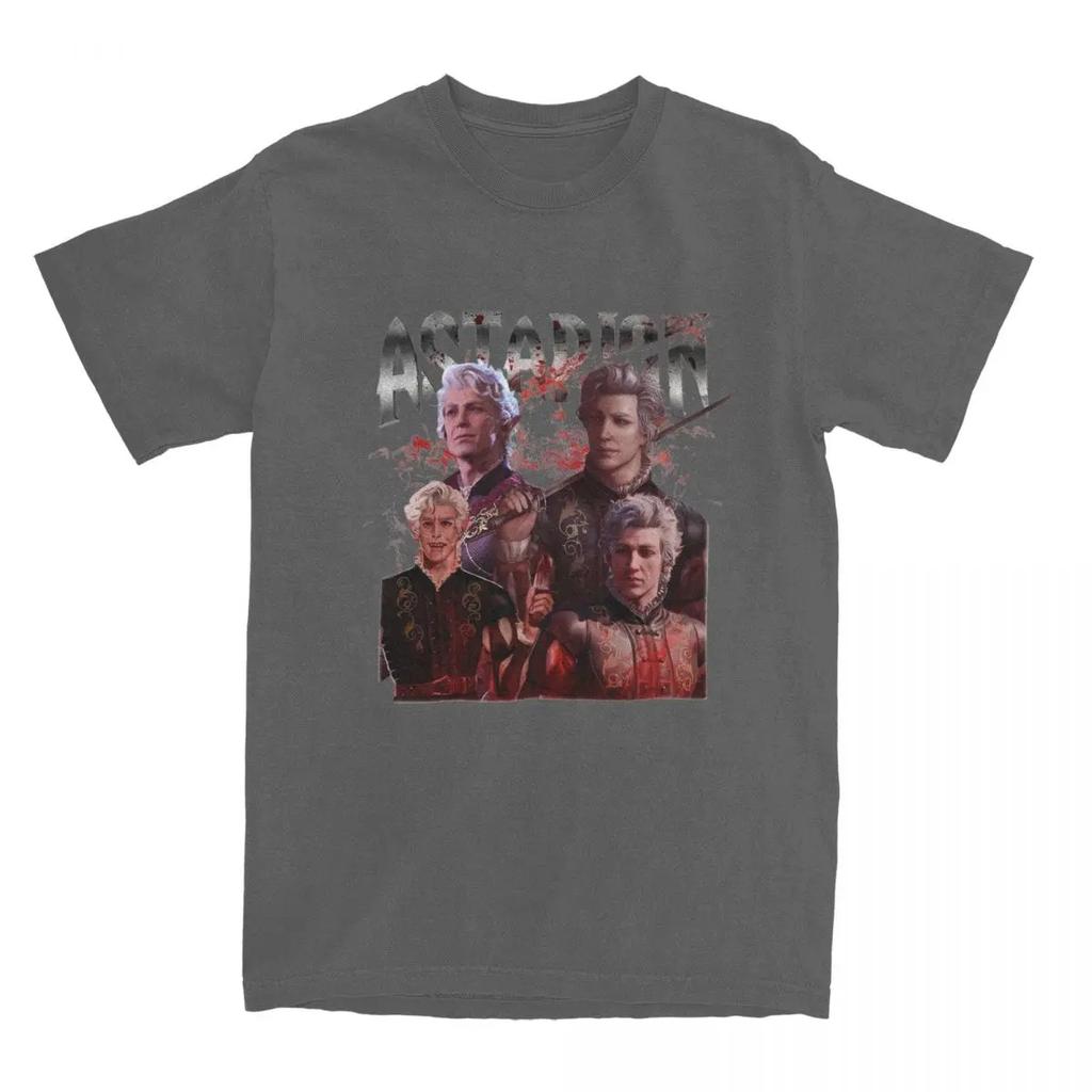 Men Astarion Vampire Vintage Baldur's Gate T Shirts Cotton Clothes Crazy Short Sleeve Round Neck Tee Shirt Unique T-Shirt
