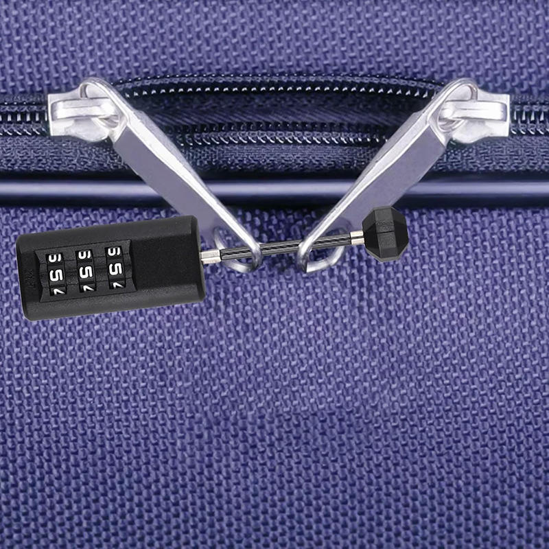 Creative Luggage Zipper Padlock 3 Digit Password Lock Mini Portable Travel Backpack Resettable Coded Lock Dormitory Cabinet Lock