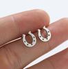 Stylish U-shaped Hollow Stud Earrings with Horseshoe Pendant for Women