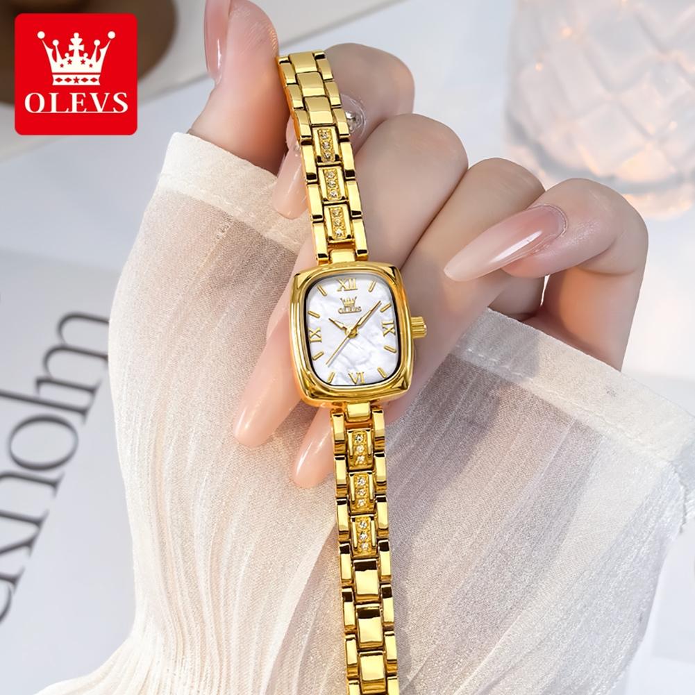 OLEVS 3695 Orologio Originale Dorato Elegante Lussuoso Orologio al Quarzo per Donna Impermeabile Luminoso Moda Da Donna Orologio da Polso al Quarzo