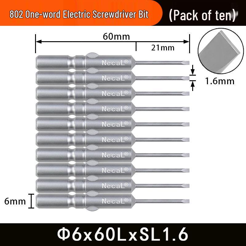 Nigao S2 6MM Round Shank Magnetized Slotted Electric Screwdriver Bit 802