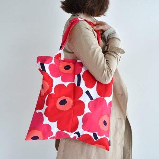 Marimekko Pieni Unikko Stofftasche, Damen, 52152169467572, WeißRot