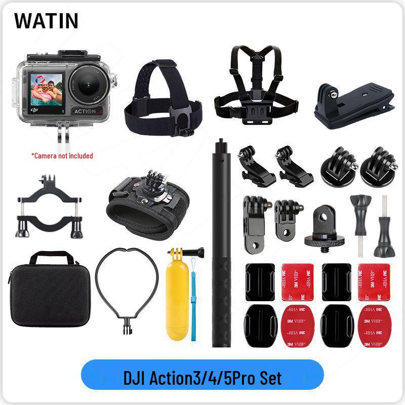 Universal Action Camera Accessories Set for GoPro, DJI Osmo, Xiaomi Yi: Perfect for Cycling & Diving