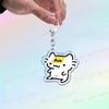 Cute Cat Cartoon Keychains for Accessories Bag Funny Meme Kawaii  Strawberry Kitten KeyChain Ring Jewelry Fans Gifts Keyrings