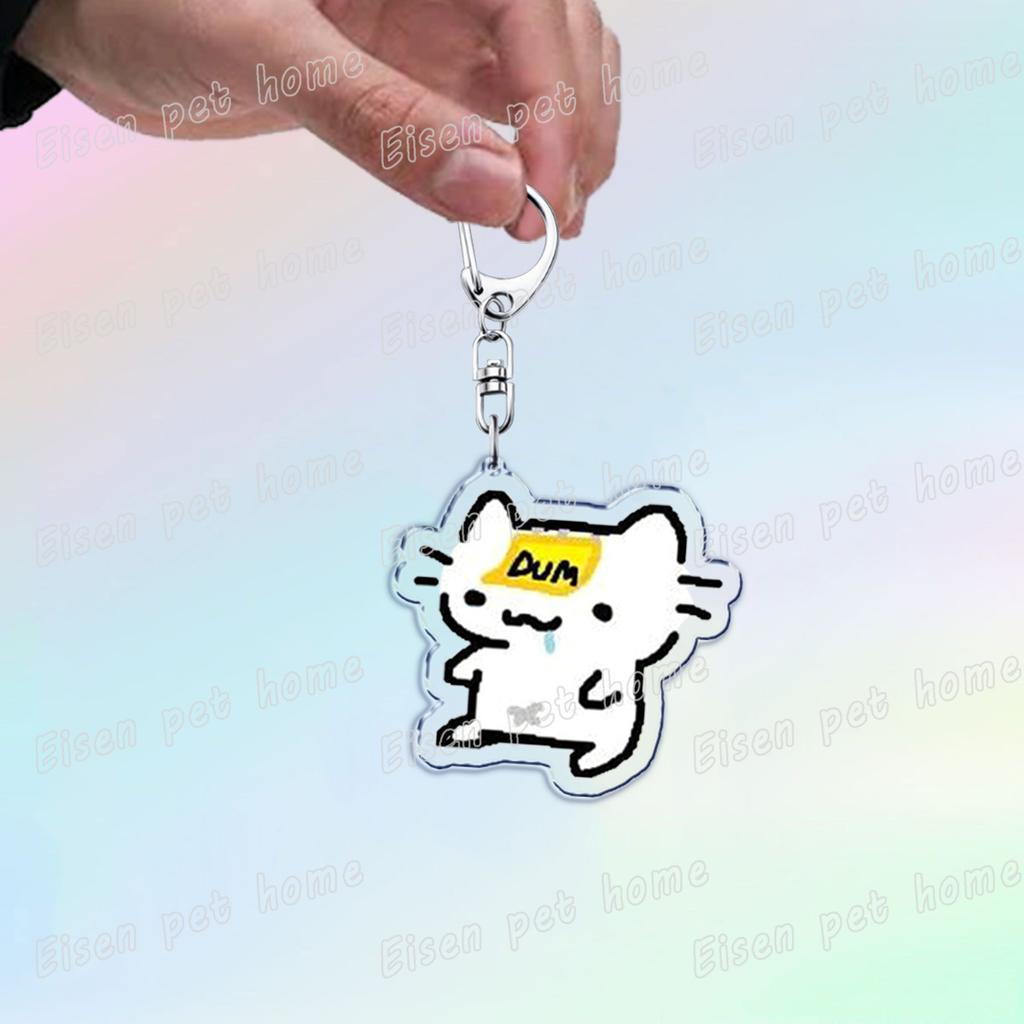Cute Cat Cartoon Keychains for Accessories Bag Funny Meme Kawaii  Strawberry Kitten KeyChain Ring Jewelry Fans Gifts Keyrings