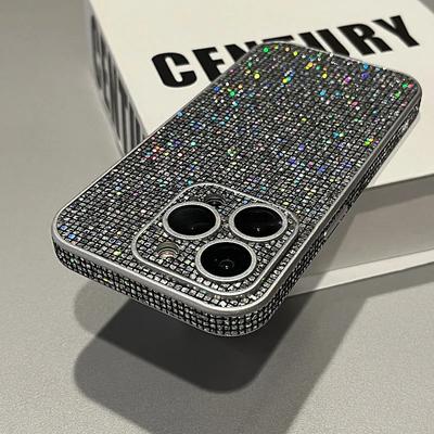 Πλήρης προστασία φακού Glitter Rhinestone Θήκη για iPhone 12 11 13 Pro Max 14 15 Pro 13 Shiny Diamond Αντικραδασμικό κάλυμμα προφυλακτήρα
