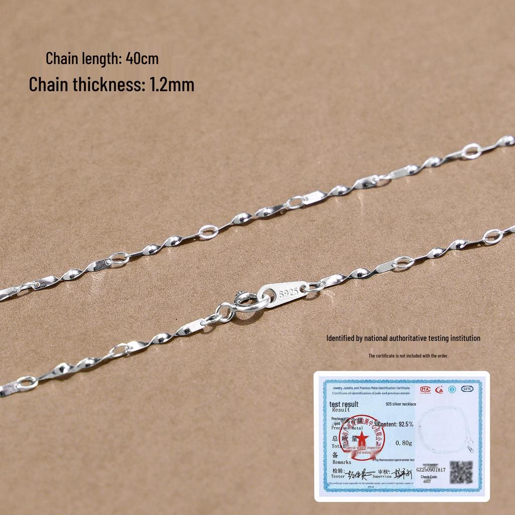 925 Sterling Silver Plain Chain Necklace for Women and Men - Thin, Choker Style, No Pendant